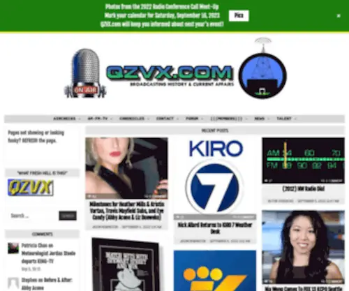 QZVX.com(Broadcast History & Current Affairs) Screenshot