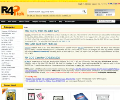 R4Pick.com(Pick the Right R4i Gold 3DS) Screenshot