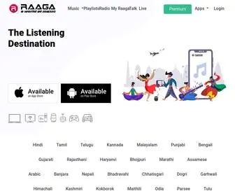 Raaga.com(Hindi Tamil Telugu Malayalam Kannada Punjabi Bengali Gujarati Marathi Rajasthani Songs MP3 downloads music videos) Screenshot