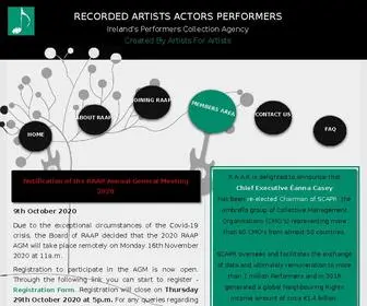 Raap.ie(Recorded Artists Actors Performers Ireland) Screenshot