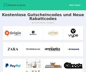 Rabattesystems.com(Die) Screenshot