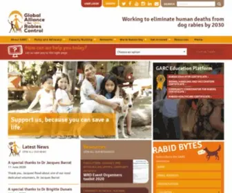 Rabiesalliance.org(Global Alliance for Rabies Control) Screenshot