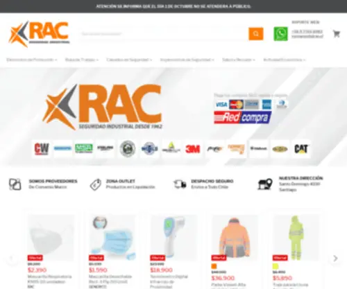 Racchile.cl(RAC SEGURIDAD INDUSTRIAL) Screenshot