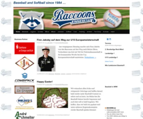 Raccoons.de(Baseball and Softball since 1984) Screenshot