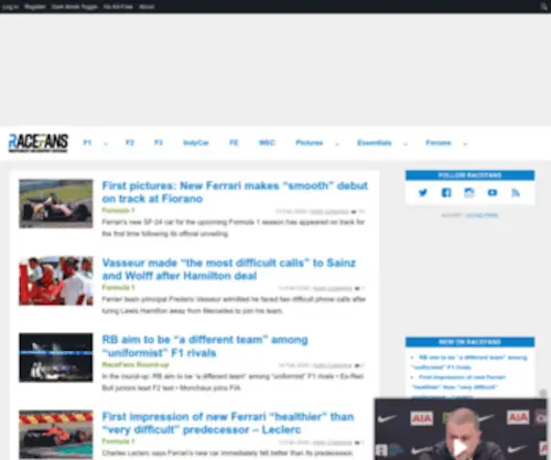 Racefans.net(F1, IndyCar, WEC, Formula E and more motorsport news) Screenshot