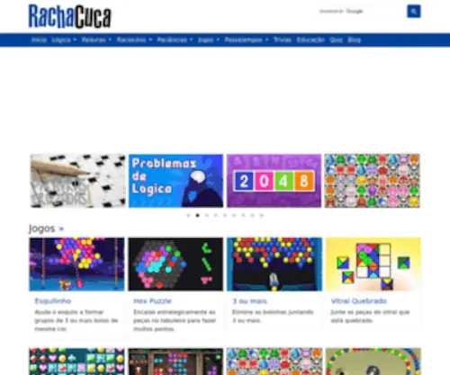 Rachacuca.com.br(Quebra-cabeça, Problemas de Lógica, Testes e Quizzes) Screenshot