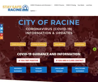 Racinecoronavirus.org(City of Racine Official Website Coronavirus COVID) Screenshot