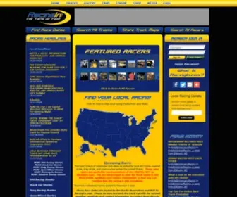 Racingin.com(Find any Race Track in the US and FREE Web Pages for Any Racer and Any Race Fan) Screenshot