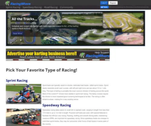 Racingwhere.com(Directory of karting series) Screenshot