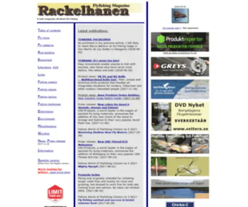Rackelhanen.com(Rackelhanen Fly Fishing Magazine) Screenshot