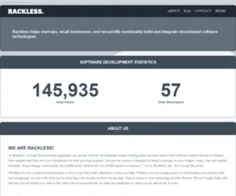 Rackless.com(We're helping Product Owners sustainably build software) Screenshot