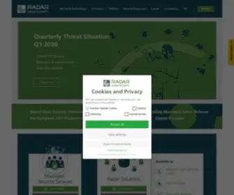 Radarcs.com(Radar Cyber Security) Screenshot