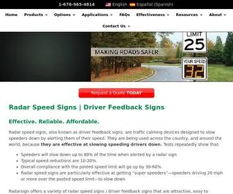 Radarsign.com(Radar Speed Signs) Screenshot