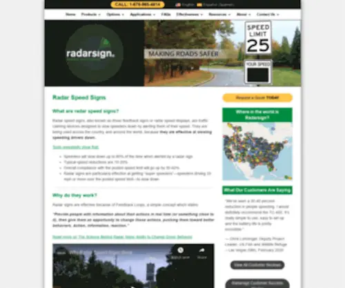 Radarsigns.com(Radar Speed Signs) Screenshot