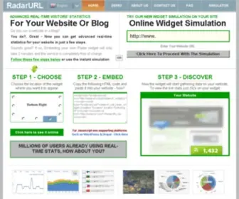 Radarurl.com(Online visitors counter for your website or blog) Screenshot
