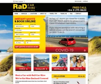 Radcarhire.co.nz(Car Rental New Zealand) Screenshot