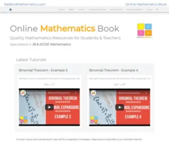 Radfordmathematics.com(Mathematics Resources) Screenshot