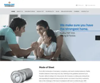 Radhatmt.com(Strong TMT Steel Bars Manufacturer & Supplier) Screenshot