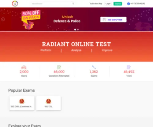 Radiantonlinetest.com(Radiantonlinetest) Screenshot
