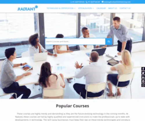 Radianttechlearning.com(Online Training and Certification Courses) Screenshot