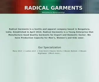 Radicalgarments.com(Cut to pack) Screenshot