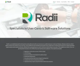 Radii.ie(Radii is an established and trusted partner who will work with your business to understand your needs and design software solutions which deliver bottom line value to your business) Screenshot