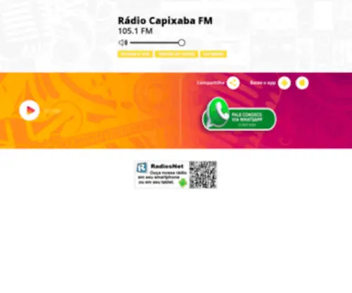 Radiocapixaba.com.br(Rádio Capixaba FM 105.1) Screenshot