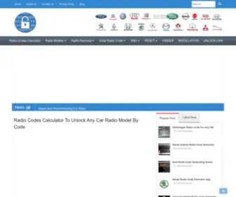 Radiocodescalculator.com(Radio Codes Calculator To Unlock Any Car Radio Model By Code) Screenshot