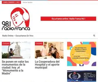 Radiofrancafm.com.ar(Radio Franca 98.1) Screenshot