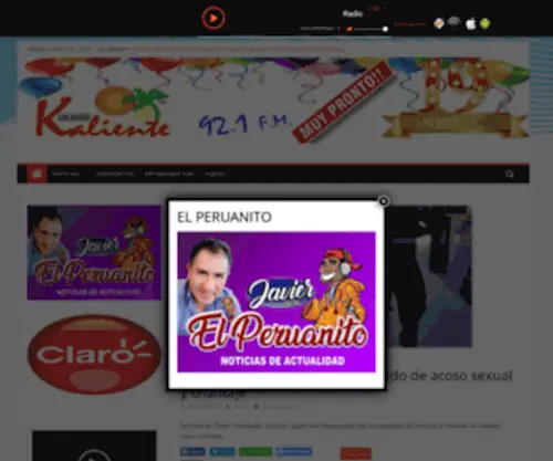 Radiokaliente.com(RADIO KALIENTE 92.1 FM DESDE CHICLAYO PARA TODO EL PERU Y EL MUNDO) Screenshot