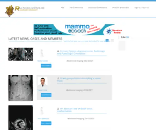 Radiolopolis.com(The international Radiology community and professional Radiology network) Screenshot