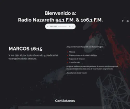Radionazareth.org(Bienvenidos a Radio Nazareth) Screenshot