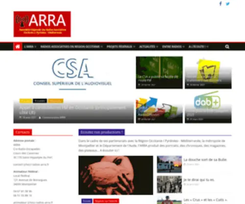 Radios-Arra.fr(Assemblée Régionale des Radios Associatives // Occitanie) Screenshot