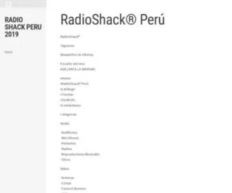Radioshackperu.com.pe(Radio Shack Peru 2019) Screenshot