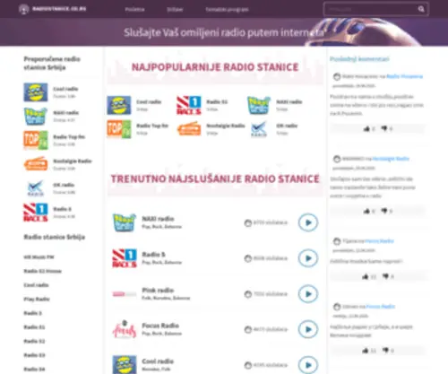 Radiostanice.co.rs(Radio Stanice co rs) Screenshot