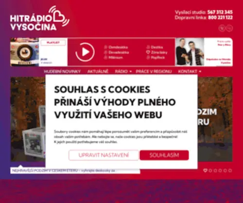Radiovysocina.cz(Hitrádio) Screenshot