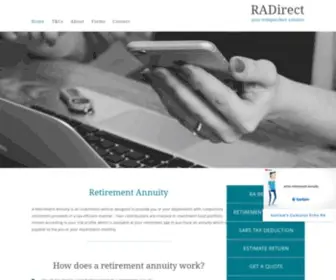 Radirect.co.za(Retirement Annuity Direct) Screenshot