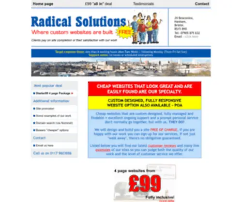 Radisol.com(LOW COST BUSINESS WEB SITES) Screenshot