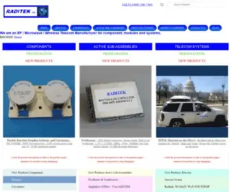 Raditek.com(Wireless, RF and Microwave Telecommunication Solutions) Screenshot