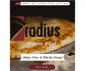 Radiuspizzeria.net(Hillsborough NC) Screenshot