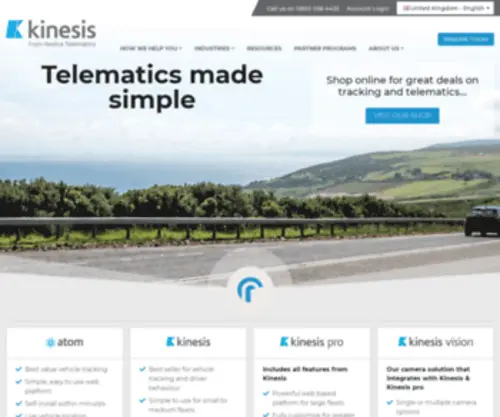 Radiustelematics.com(Vehicle Tracking and Vehicle Telematics Solutions from Kinesis) Screenshot