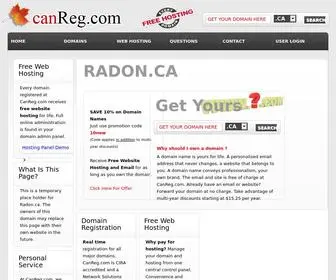 Radon.ca(Canadian Domain Name Registration) Screenshot