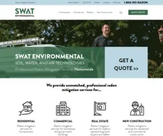 Radoninwater.com(Get cleaner air. Get a quote today. SWAT Environmental) Screenshot