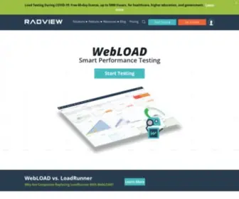 Radview.com(Load Testing Software and Web Load Testing Solutions from Radview) Screenshot