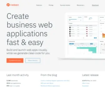 Radzen.com(Rapid Application Development for the Web) Screenshot