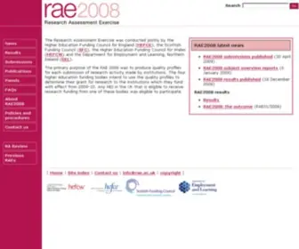 Rae.ac.uk(RAE 2008) Screenshot