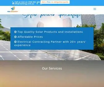 Raenergy.com.au(RA Energy Solar Power For Homes and Businesses) Screenshot