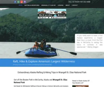 Raftthewrangells.com(McCarthy Alaska Whitewater Rafting & Hiking) Screenshot