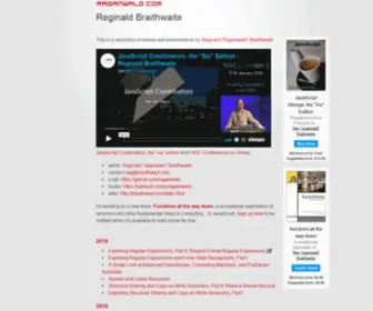 Raganwald.com(Reginald Braithwaite) Screenshot