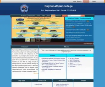 Raghunathpurcollege.ac.in(Raghunathpur college) Screenshot